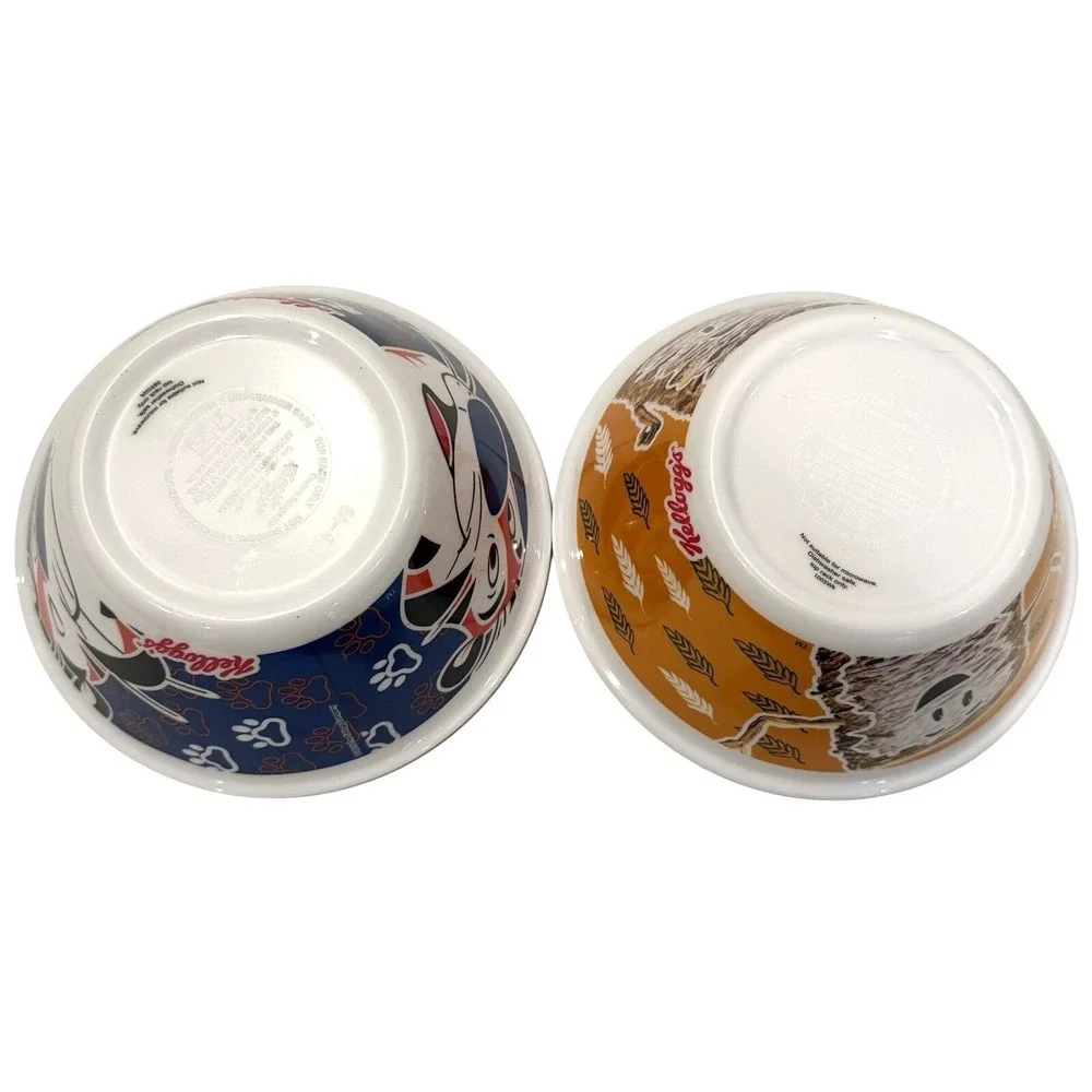 Lot Of 2‎ Kellogg's Cereal Bowls Glow in Dark Mini Wheats Tony Tiger 2015